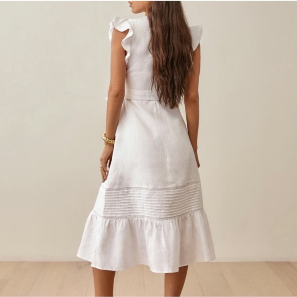 Reformation Lili Linen Midi Dress White - Picture 4 of 10